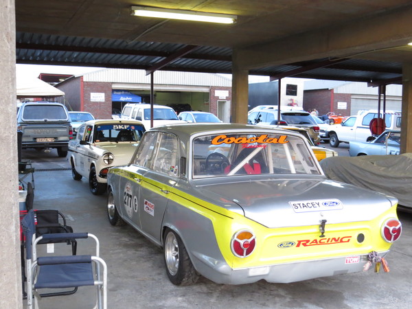 Fossa parked with Gary Stacey's Mk1 Cortina